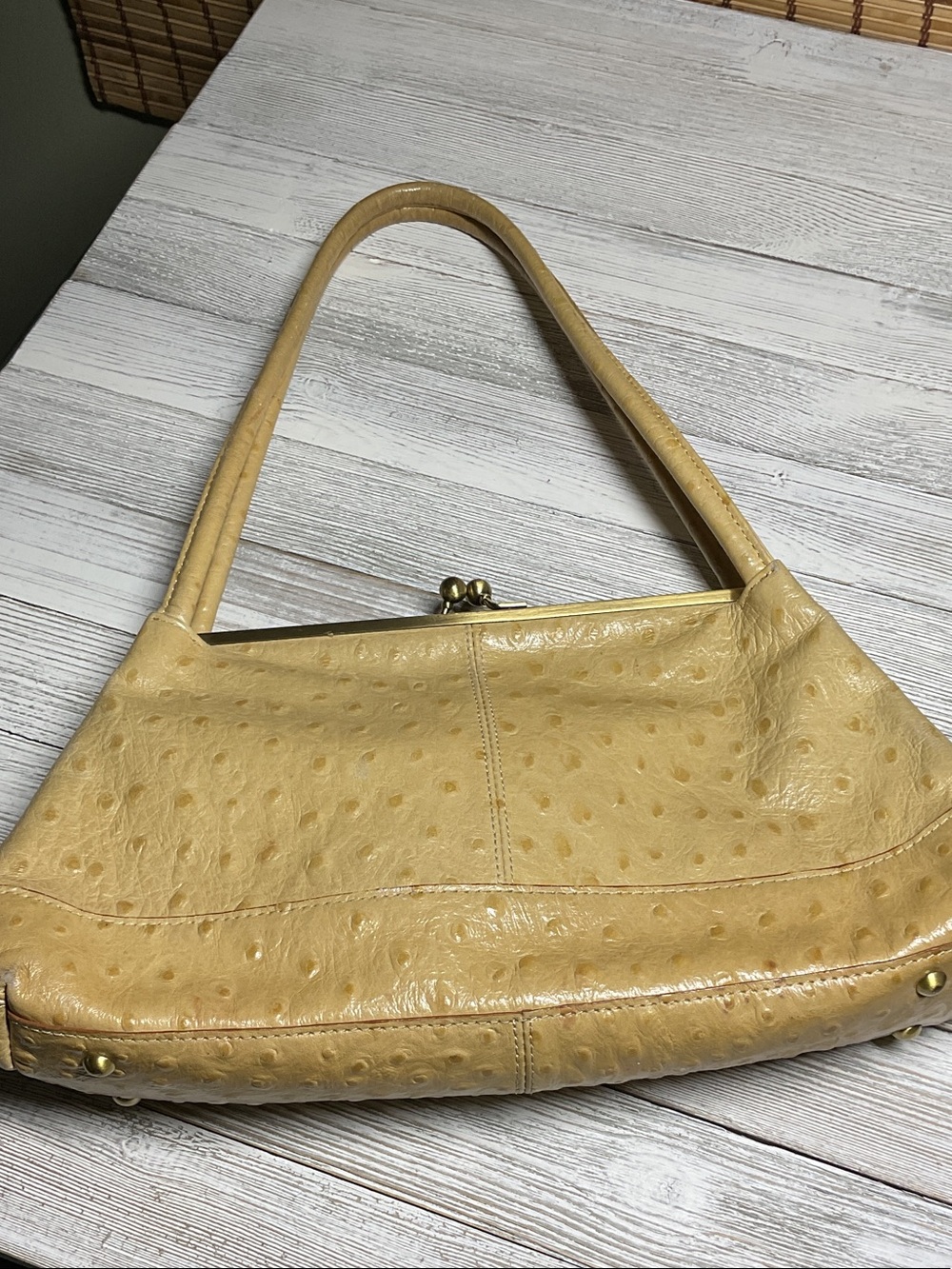 Hobo International Vintage Ostrich kisslock bag shoulder  leather bag